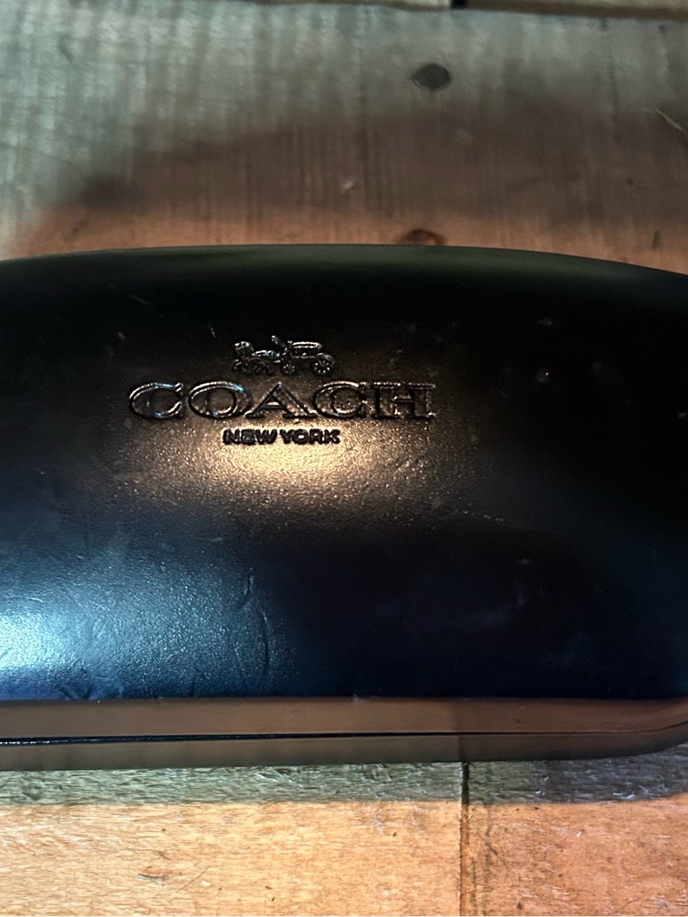 Coach Black Embossed Logo Eyewear Case